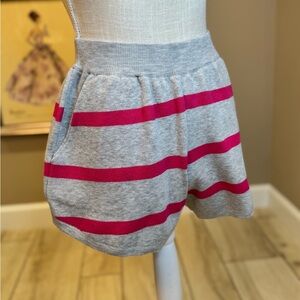 New! QUEEN OF SPARKLES Gray and Pink Striped Knit Shorts